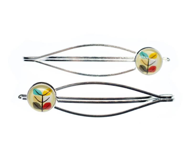 Bunte Blätter 2Er Set Haarspangen Cabochon Spange Haar Miniblings Herbst Herbstlich Blatt von Miniblings