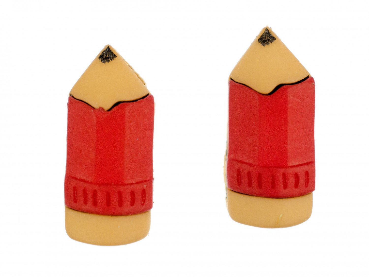 Buntstift Ohrstecker Miniblings Stecker Ohrringe Zeichnen Malen Bleistift Rot von Miniblings