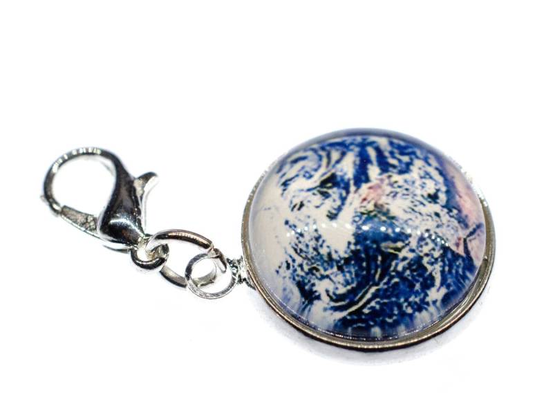 Cabochon Charm Globus Satellitenbild Welt Miniblings Anhänger Armband All Blau von Miniblings