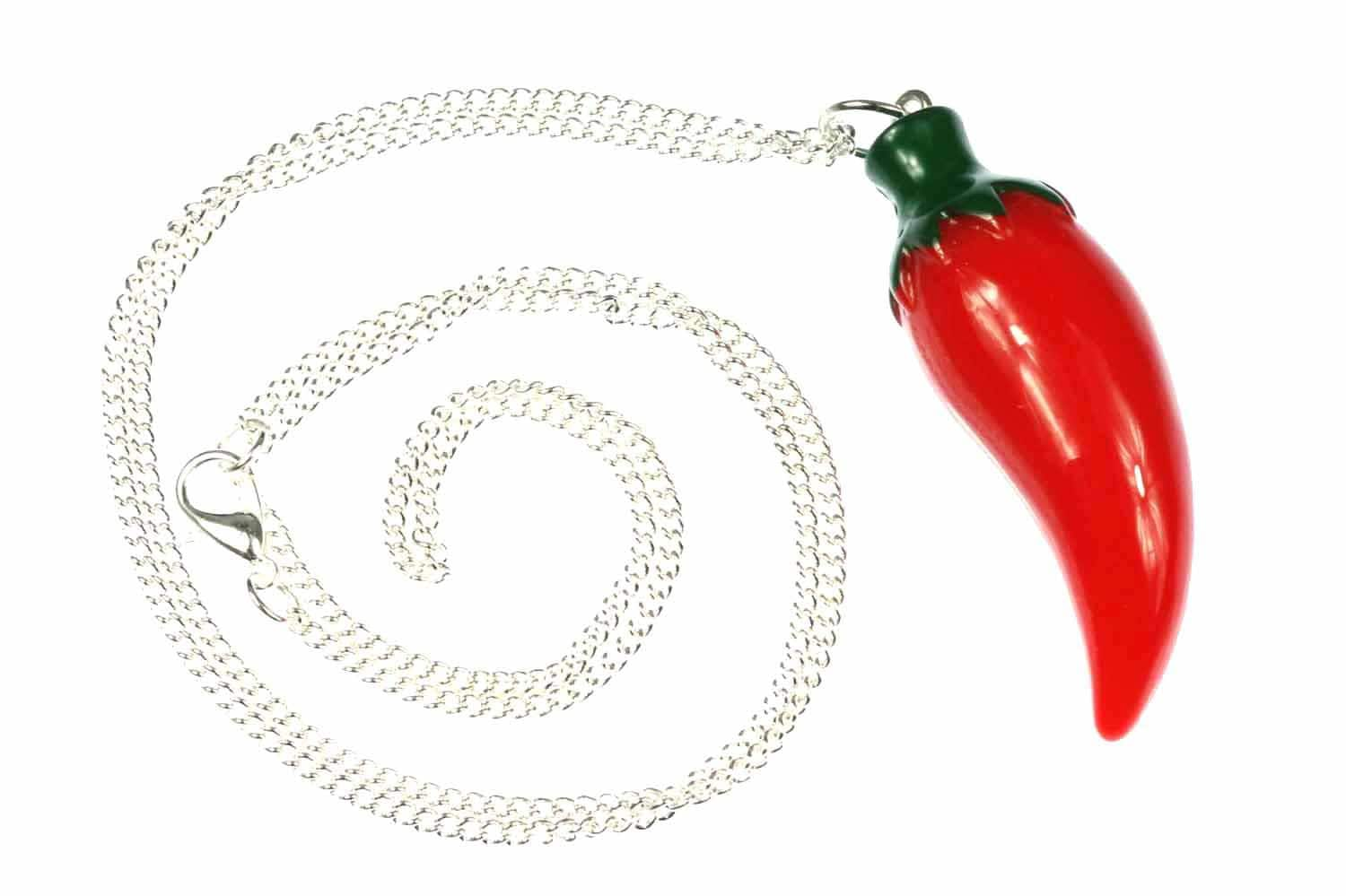 Chili Kette Chilikette Peperoni Paprika Halskette Miniblings Rot Scharf 60cm von Miniblings