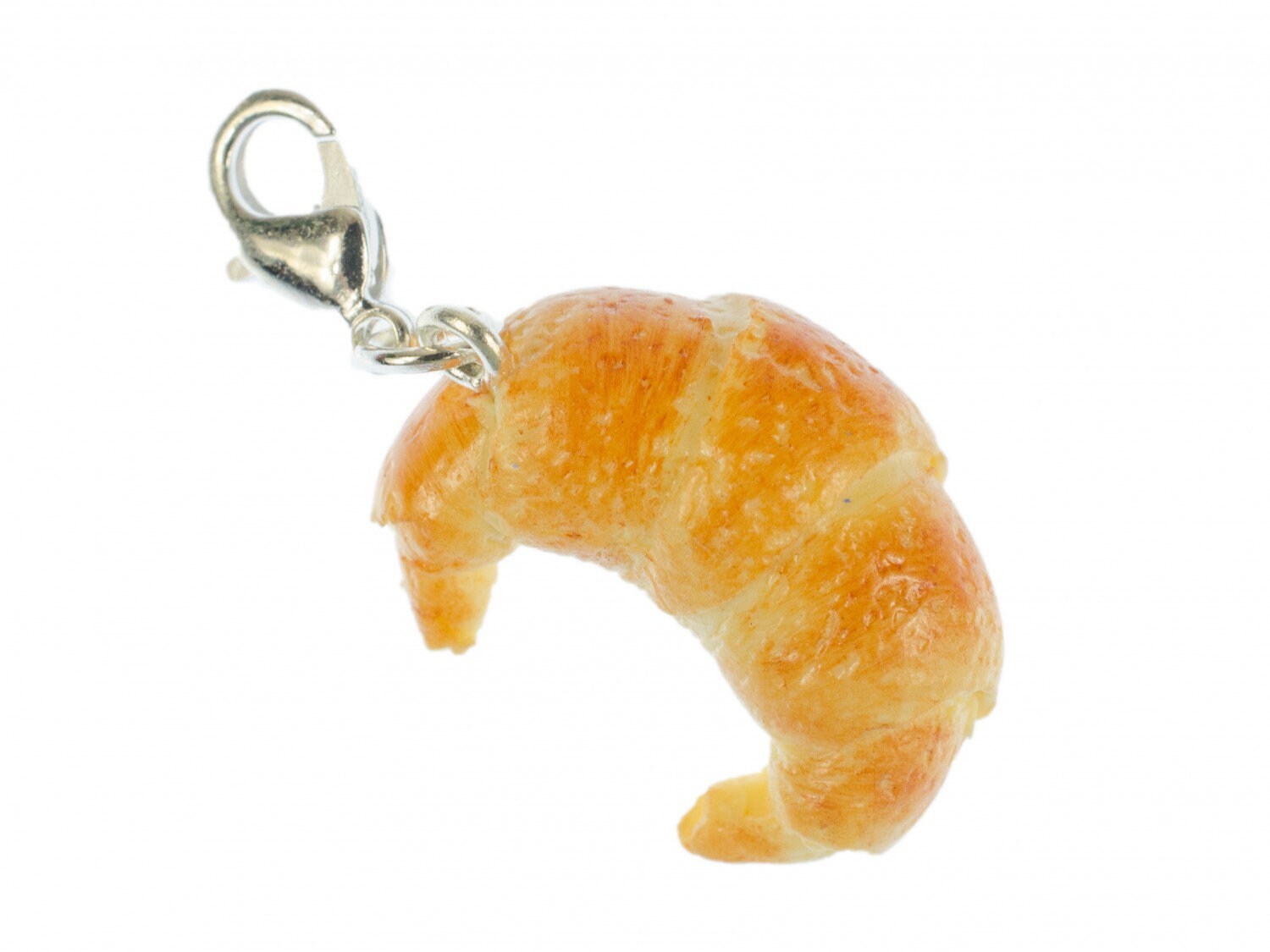 Croissant Charm Zipper Pull Anhänger Miniblings Frühstück Französisch Hörnchen Beige von Miniblings