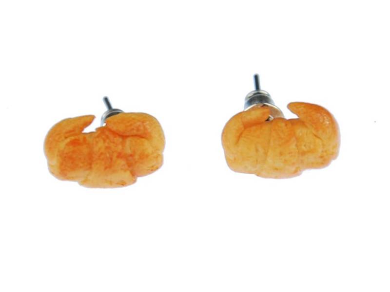 Croissant Ohrstecker Miniblings Stecker Ohrringe Gebäck Frühstück Beige von Miniblings