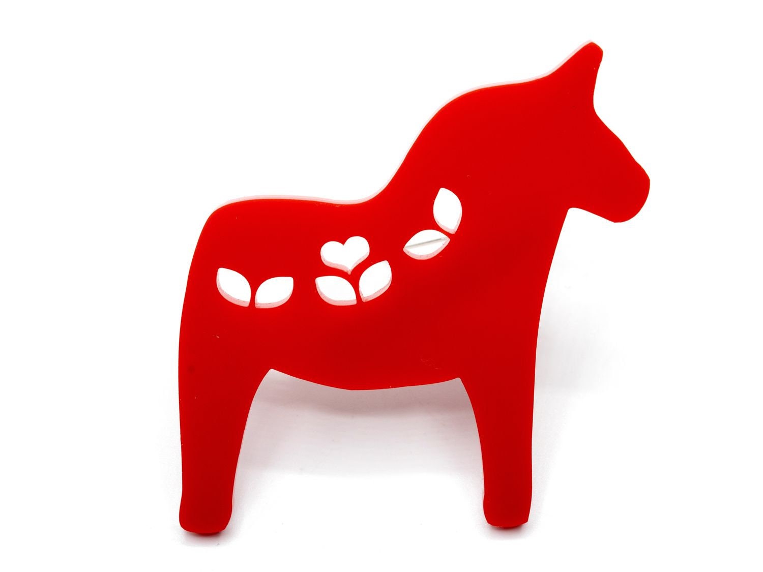 Dalapferd Brosche Anstecknadel Pin Schwedenpferd Weihnachten Pferd Acrylglas Rot von Miniblings