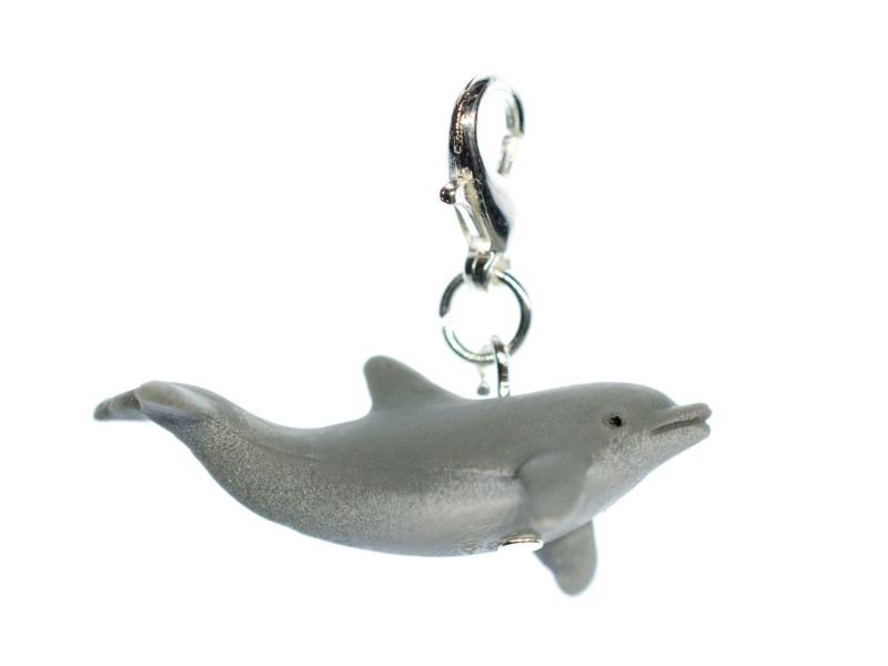 Delfin Charm Miniblings Anhänger Bettelarmband Charms Gummi Fisch Tier Meer von Miniblings