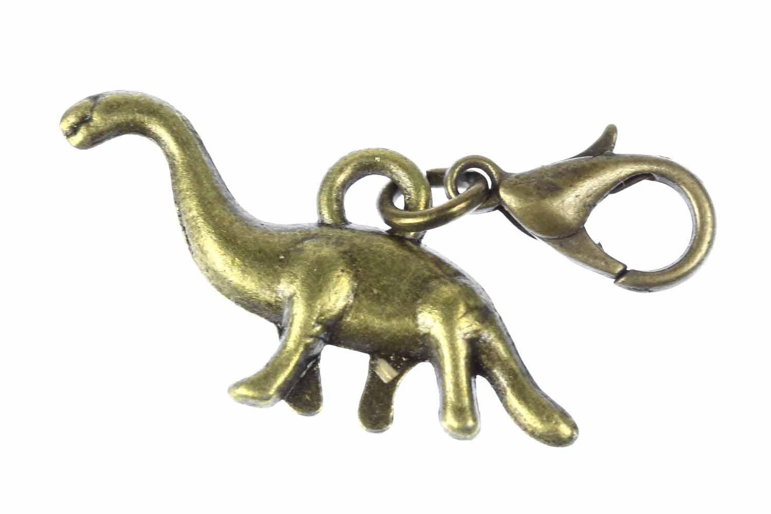 Dino Charm Anhänger Bettelarmband Miniblings Charms Dinosaurier Bronze Langhals von Miniblings