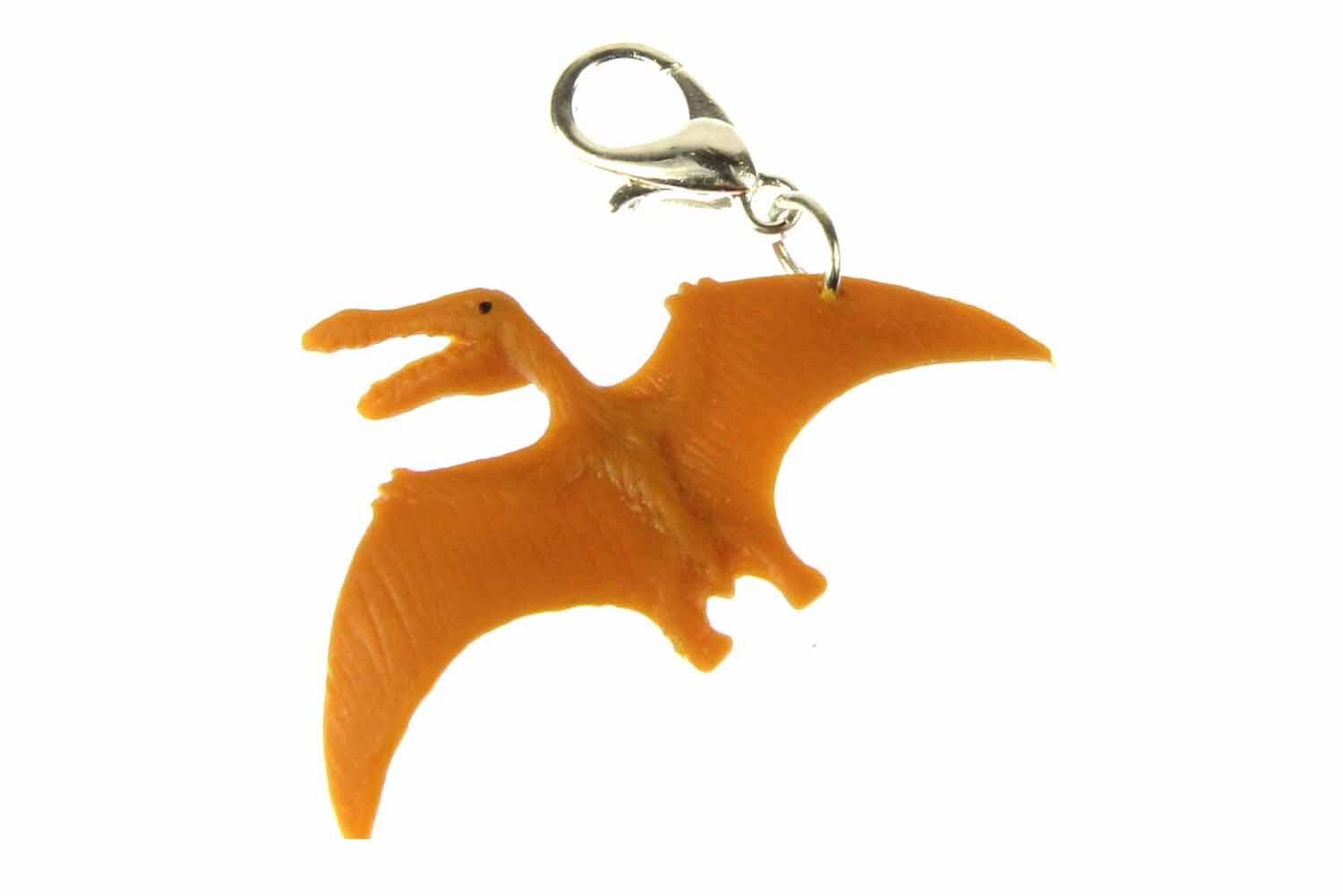 Dinosaurier Pteranodon Charm Dino Flieger Flugsaurier Miniblings Gummi Hellbraun von Miniblings