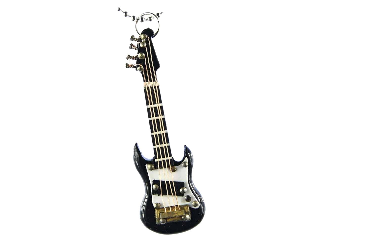 E-Gitarre Kette Halskette Miniblings 80cm Gitarrist Gitarristin Musiker + Box Schwz von Miniblings