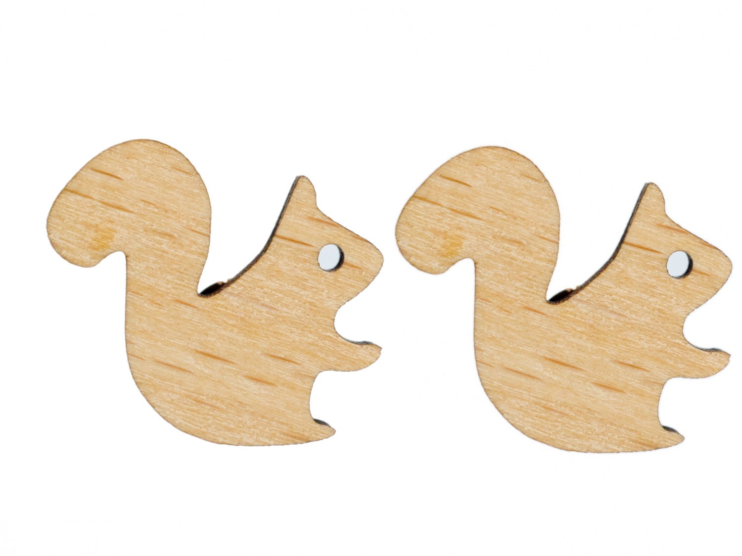 Eichhörnchen Ohrstecker Miniblings Stecker Ohrringe Wald Squirrel Kinder Holz von Miniblings