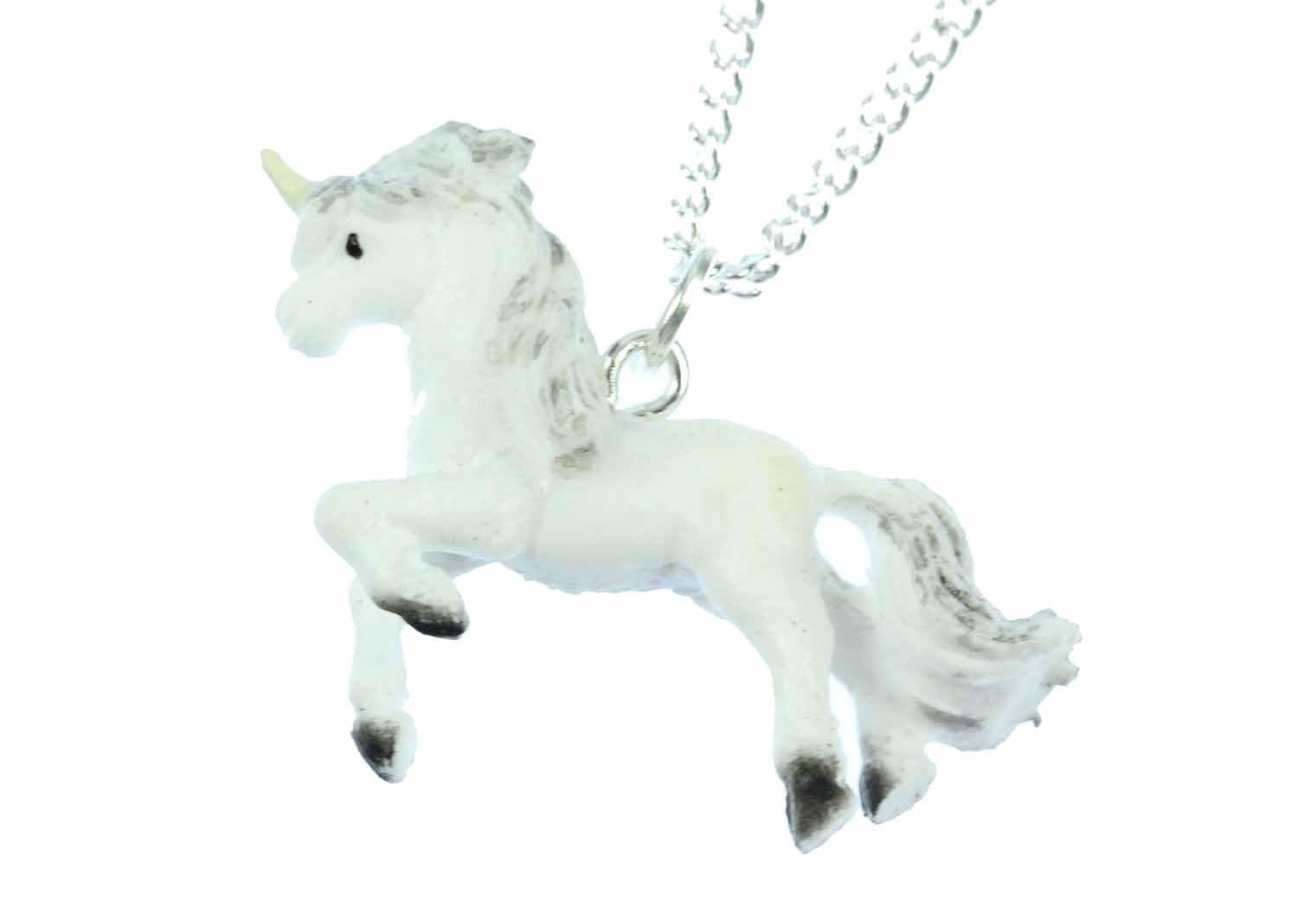 Einhorn Kette Halskette Miniblings 45cm Fantasy Pony Pferd Unicorn Gummi Weiß von Miniblings