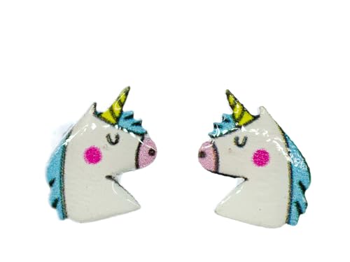 Miniblings Einhorn Ohrstecker Ohrringe Tier Reiter Pferd Kinder Huftier Fantasy - Handmade Modeschmuck I Ohrringe Stecker Ohrschmuck von Miniblings