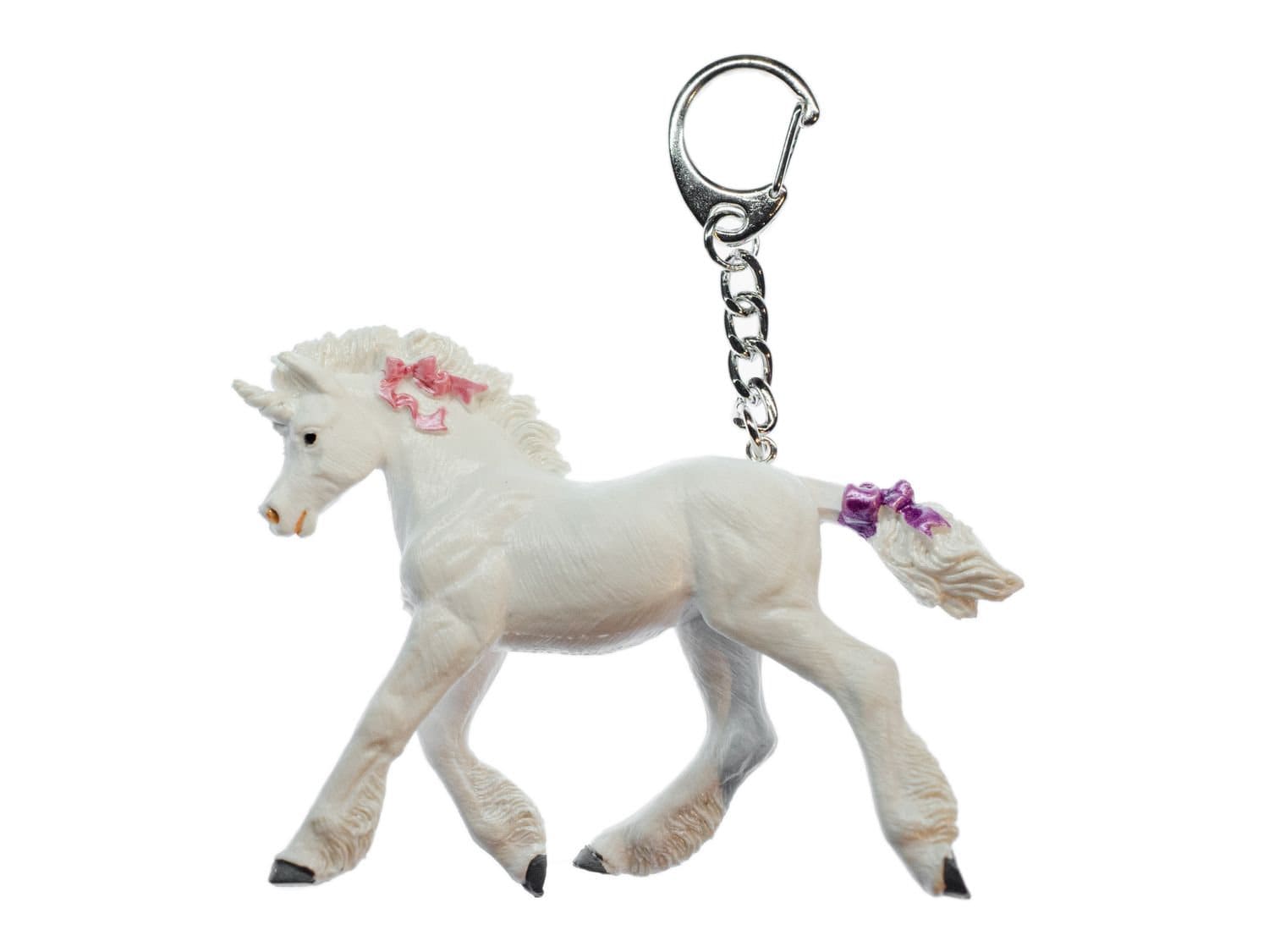 Einhorn Schlüsselanhänger Miniblings Pferd Pony Fantasy Weiß Rosa Schleife von Miniblings