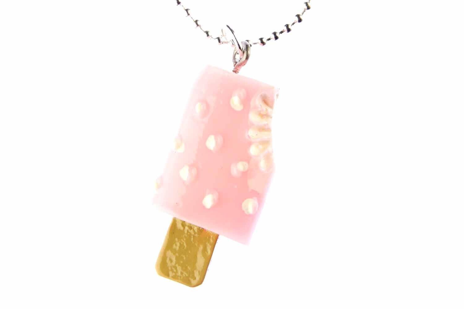 Eis Am Stiel Kette Halskette 80cm Miniblings Stieleis Eiscreme Schleckeis Rosa von Miniblings