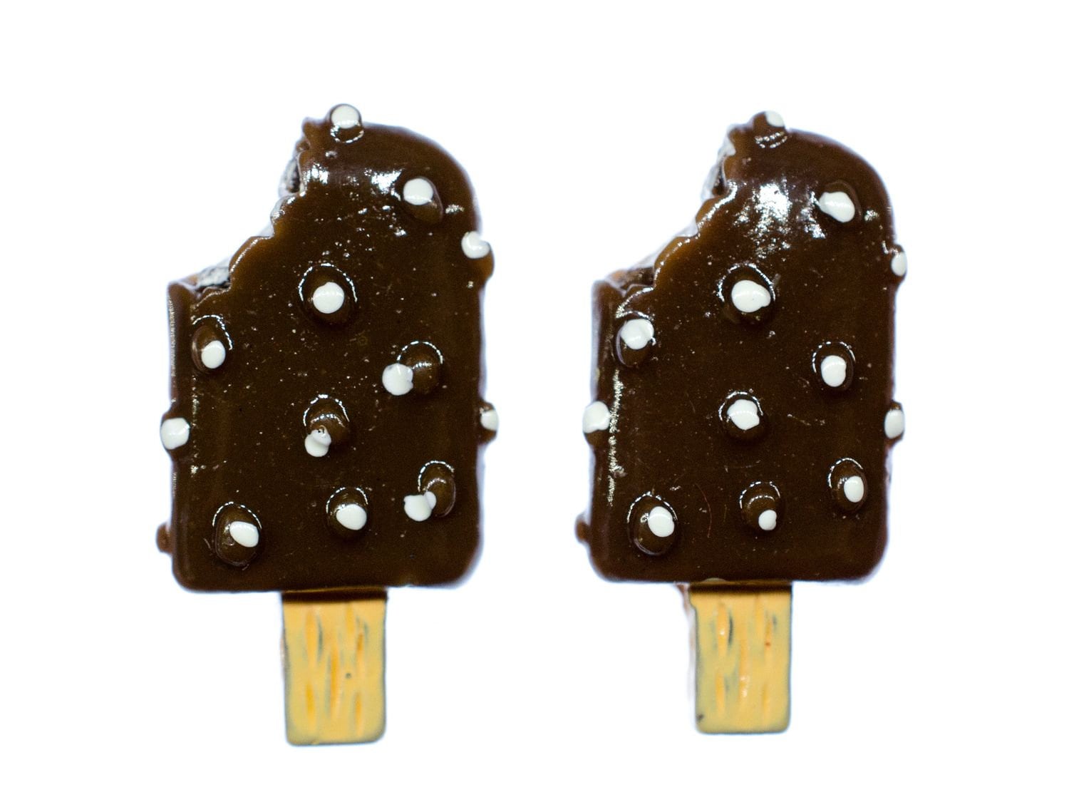 Eis Am Stiel Ohrstecker Ohrringe Miniblings Eiscreme Schokoeis Süß Braun Biss von Miniblings