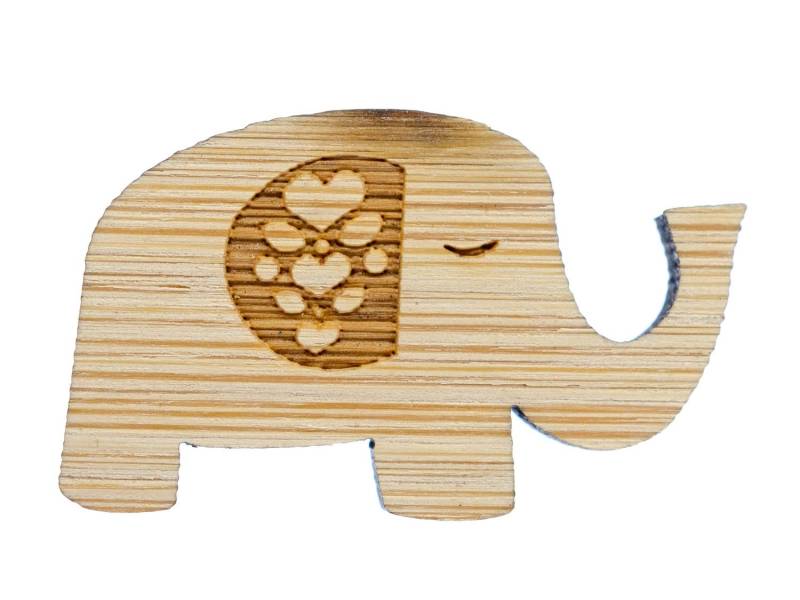 Elefant Brosche Anstecknadel Dickhäuter Miniblings Afrika Indien Holz Ohr Blume Pin von Miniblings