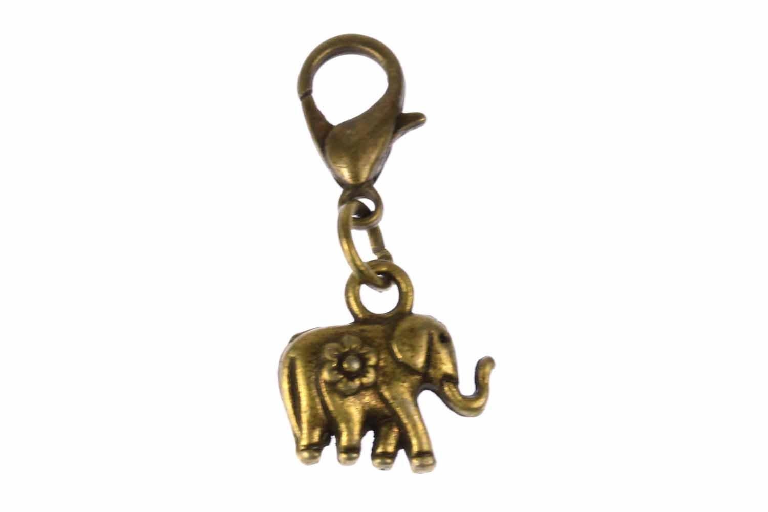 Elefant Charm Anhänger Bettelarmband Miniblings Charms Elefanten 12mm Bronze von Miniblings