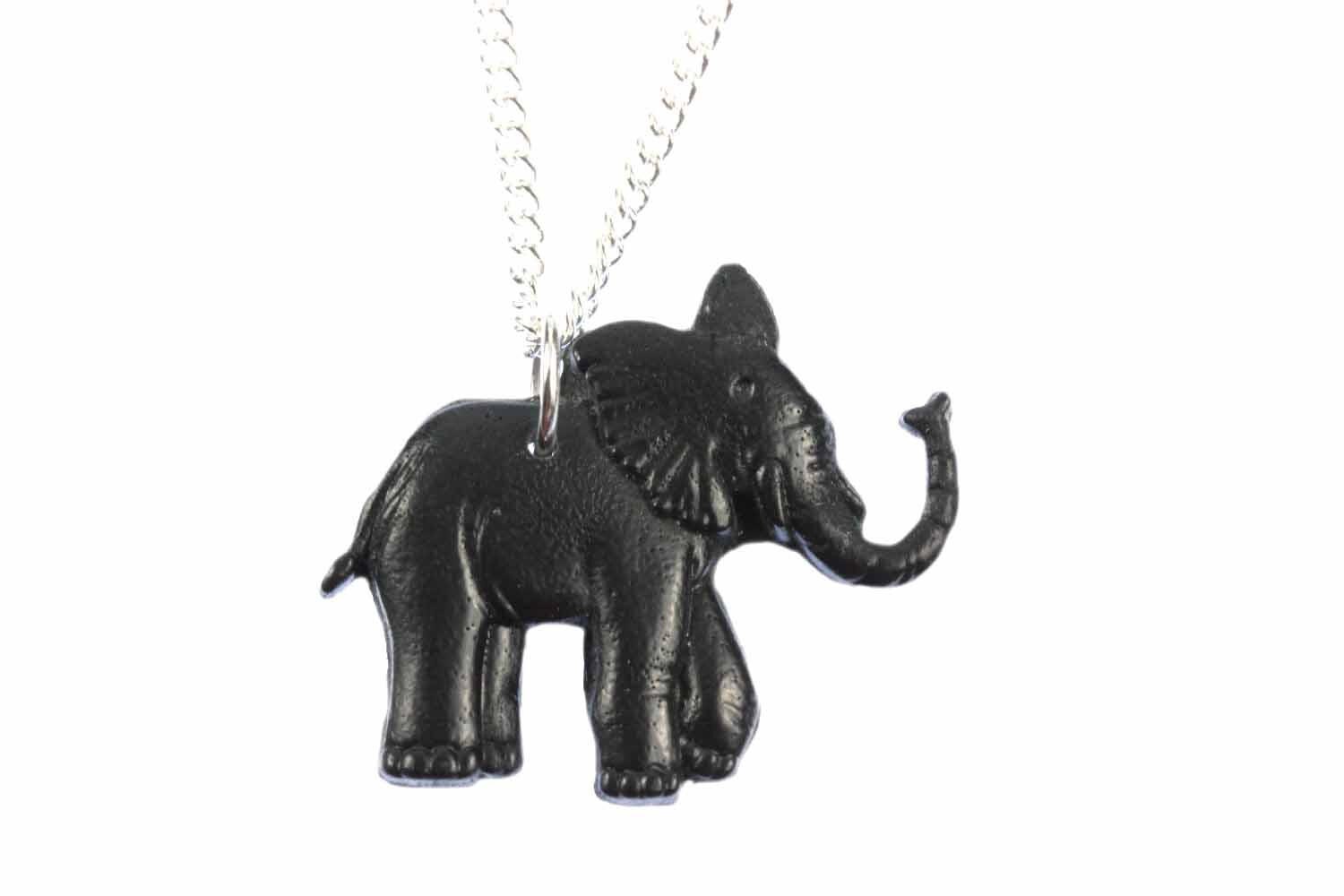 Elefant Kette Elefantenkette Miniblings 45cm Handarbeit Zirkus Versilbert Antik von Miniblings