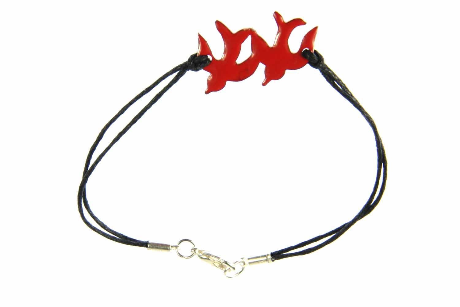 Emaille Armband Schwalben Vögel Miniblings Vogel Schwalbe Tauben Emailliert Rot von Miniblings