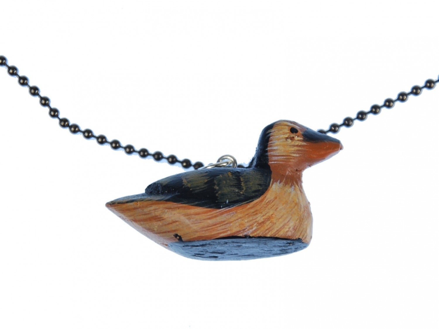 Ente Kette Miniblings Halskette Kugelkette Erpel Vogel Tier Wasser 80cm Holz von Miniblings