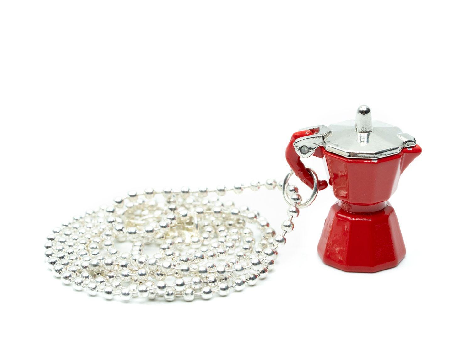 Espressokanne Kette Miniblings 80cm Halskette Kaffeekanne Kanne Kaffee Mokka Rot von Miniblings