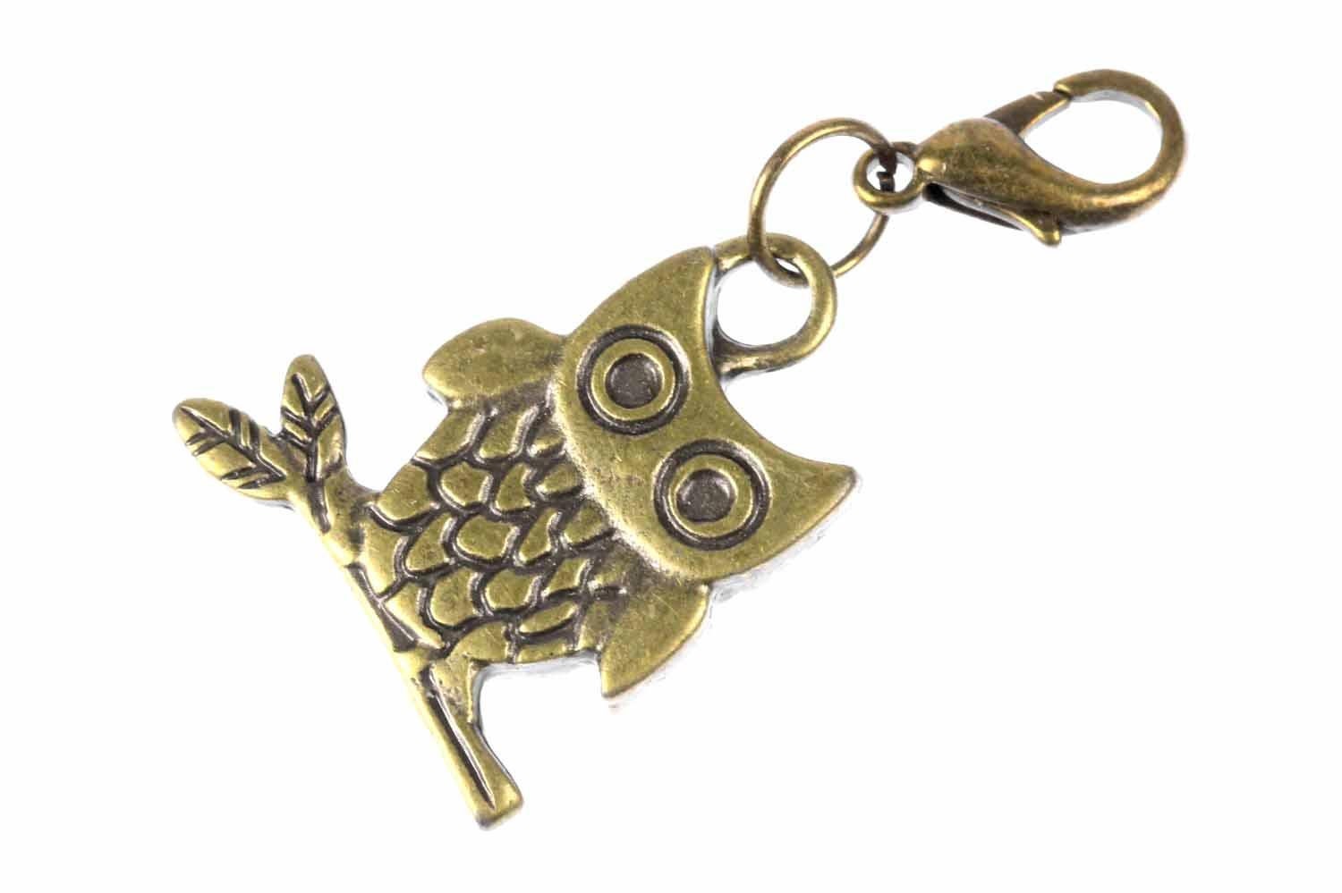 Eule Eulen Charm Anhänger Bettelarmband Miniblings Käuzchen Vogel Kauz Bronze von Miniblings