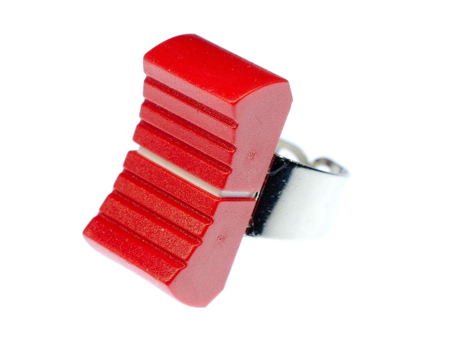 Fader Ring Miniblings Fingerring Regler Dj Tontechniker Mischpult Mixer Rot von Miniblings