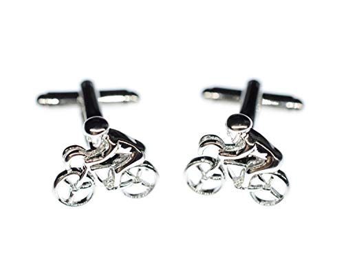 Miniblings Fahrrad Biker Fahrradfahrer Manschettenknöpfe - Handmade I Manschettenknopf Cufflinks Hemdknöpfe I schöne Holzbox inklusive - Fahrrad Biker Fahrradfahrer von Miniblings