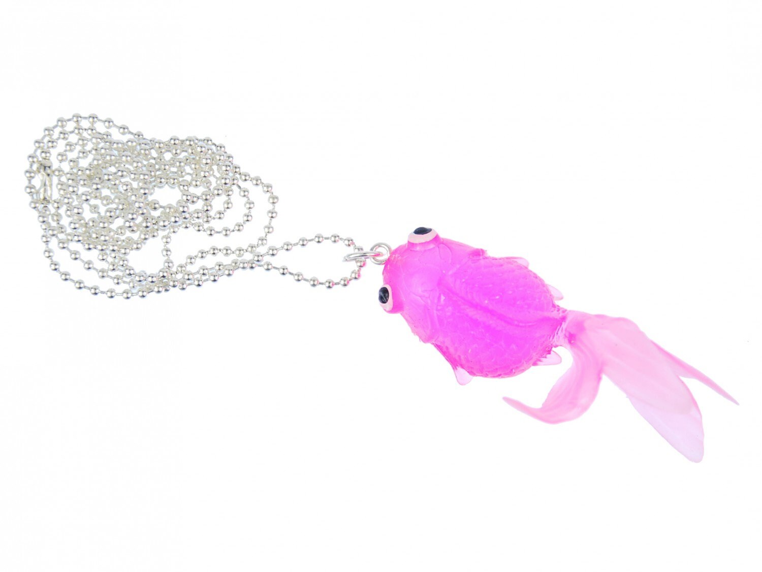 Fisch Koi Kette Halskette Miniblings 80cm Kampffisch Fischkette Goldfisch Rosa Neon von Miniblings