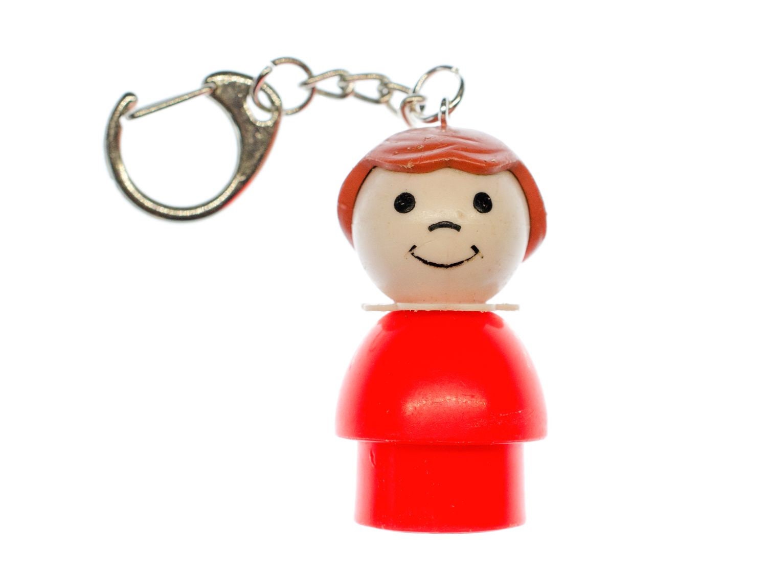 Fisher Price Little People Figur Vintage Retro Schlüsselanhänger Mädchen Rot von Miniblings