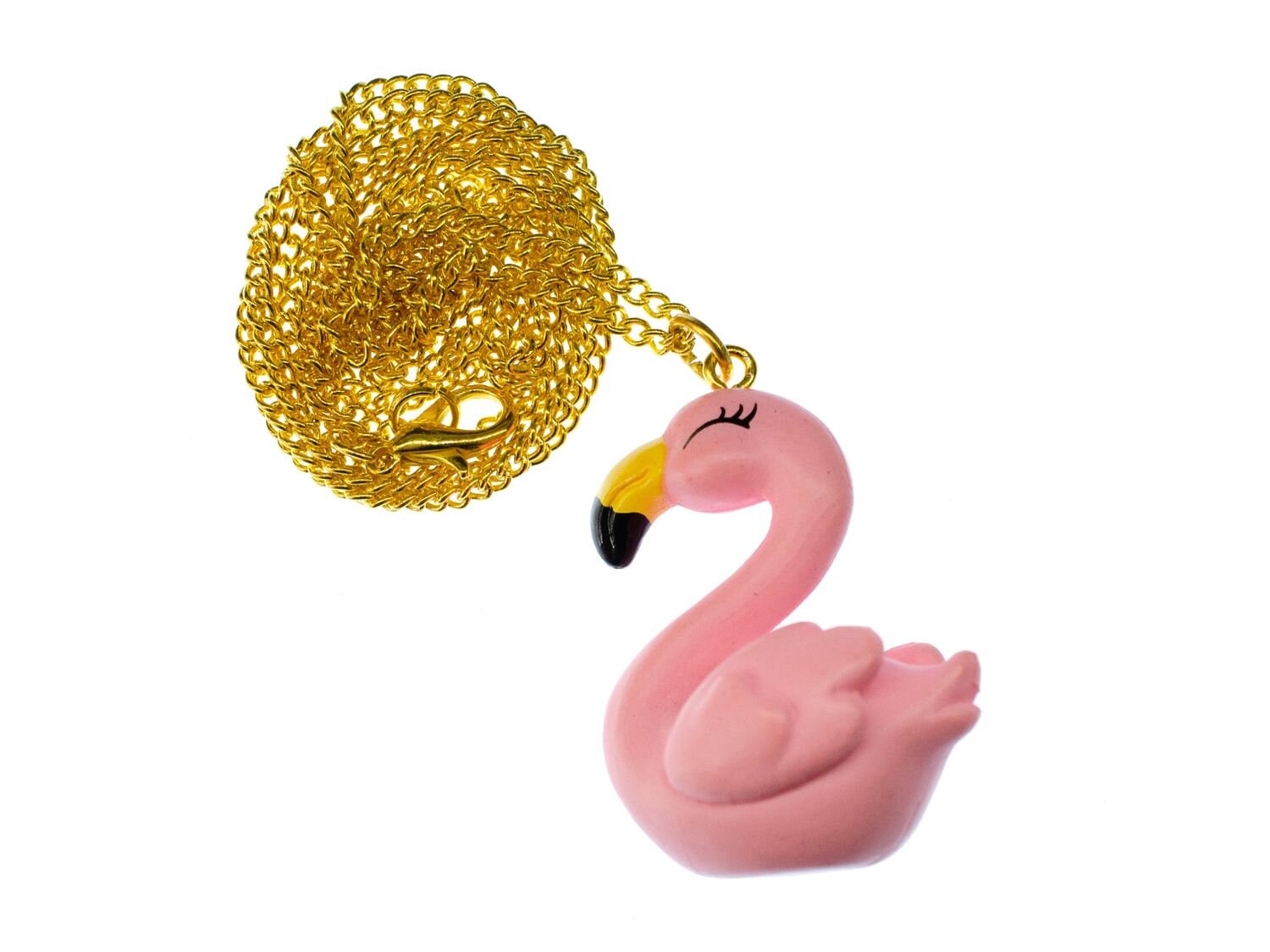 Flamingo Kette Halskette Miniblings 60cm Vogel Sommer Party Vogelkette 3D Rosa von Miniblings