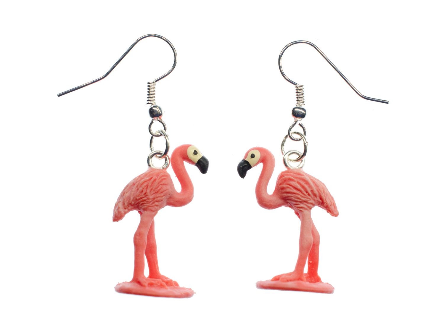 Flamingo Ohrringe Miniblings Hänger 25mm Sommer Party Vogel Kinder Gummi von Miniblings