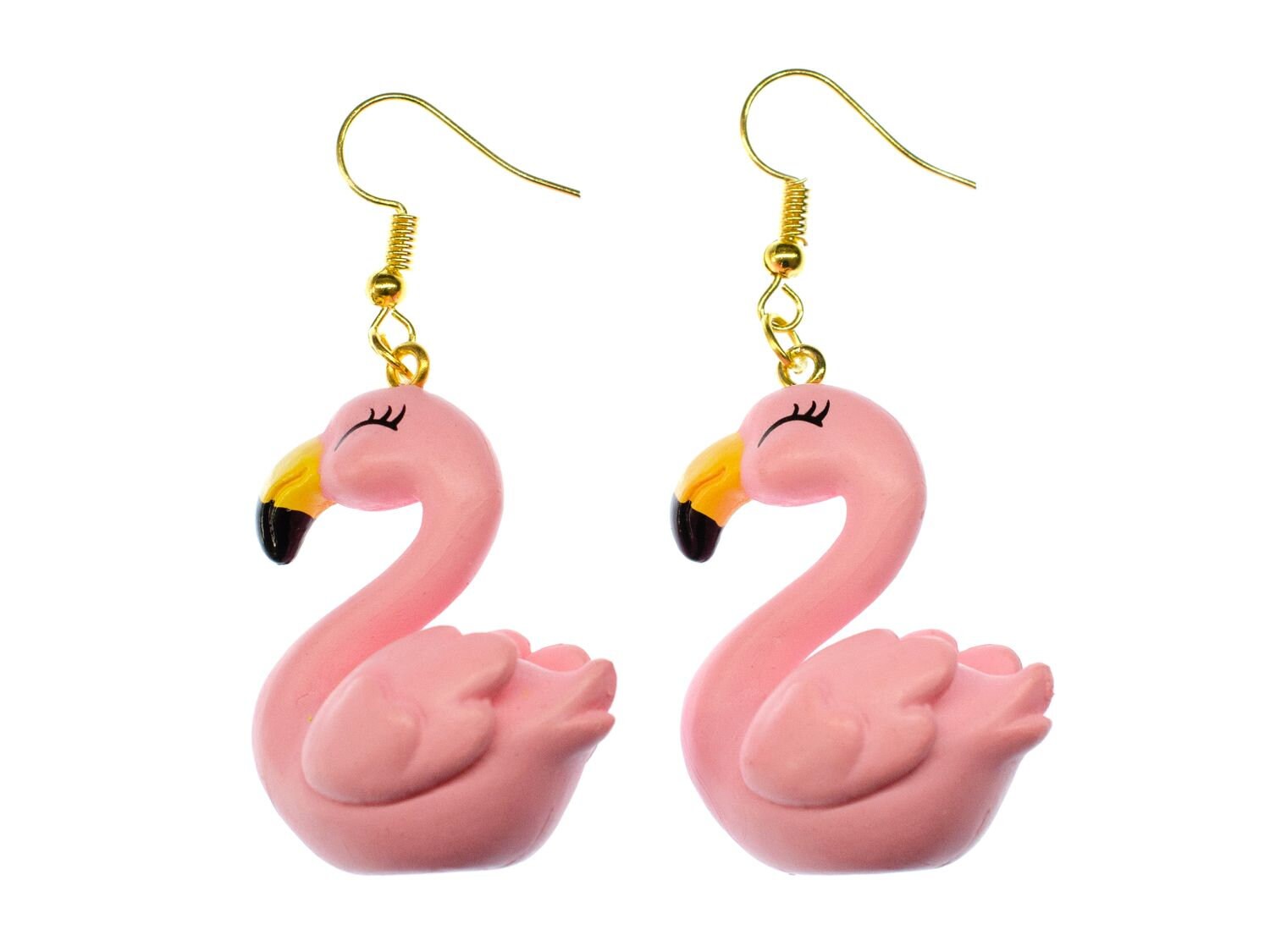 Flamingo Ohrringe Miniblings Hänger Flamingos Vogel Vögel Zoo Tier 3D Rosa von Miniblings