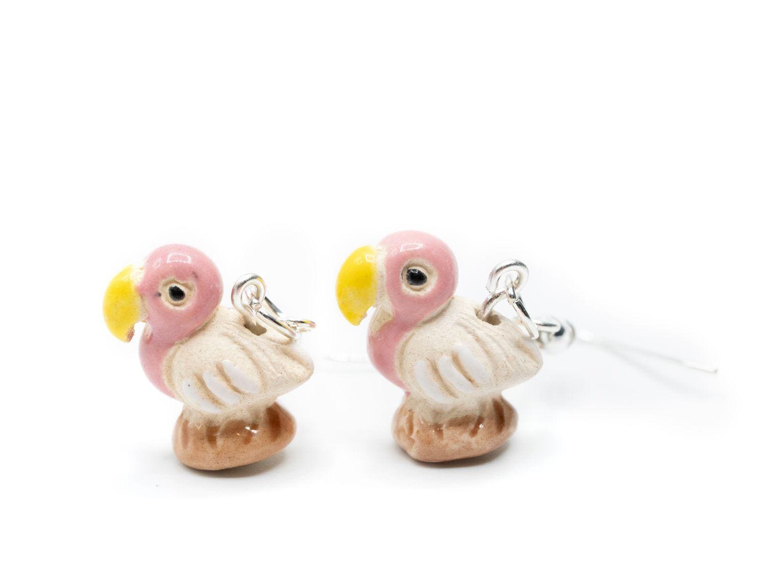 Flamingo Ohrringe Miniblings Hänger Vogel Kinder Handarbeit Keramik Beige-Pink Flamingo Ohrringe Miniblings Hänger Vogel Kinder Handarbeit Keramik Beige-Pink von Miniblings