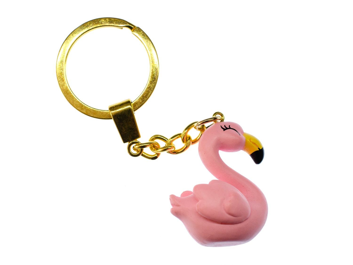 Flamingo Schlüsselanhänger Miniblings Flamingos Vogel Vögel Zoo Tier 3D Rosa von Miniblings