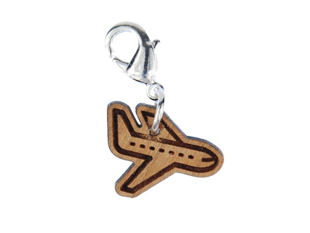 Flugzeug Charm Zipper Pull Anhänger Miniblings Flieger Jet Pilot Holz Lc von Miniblings