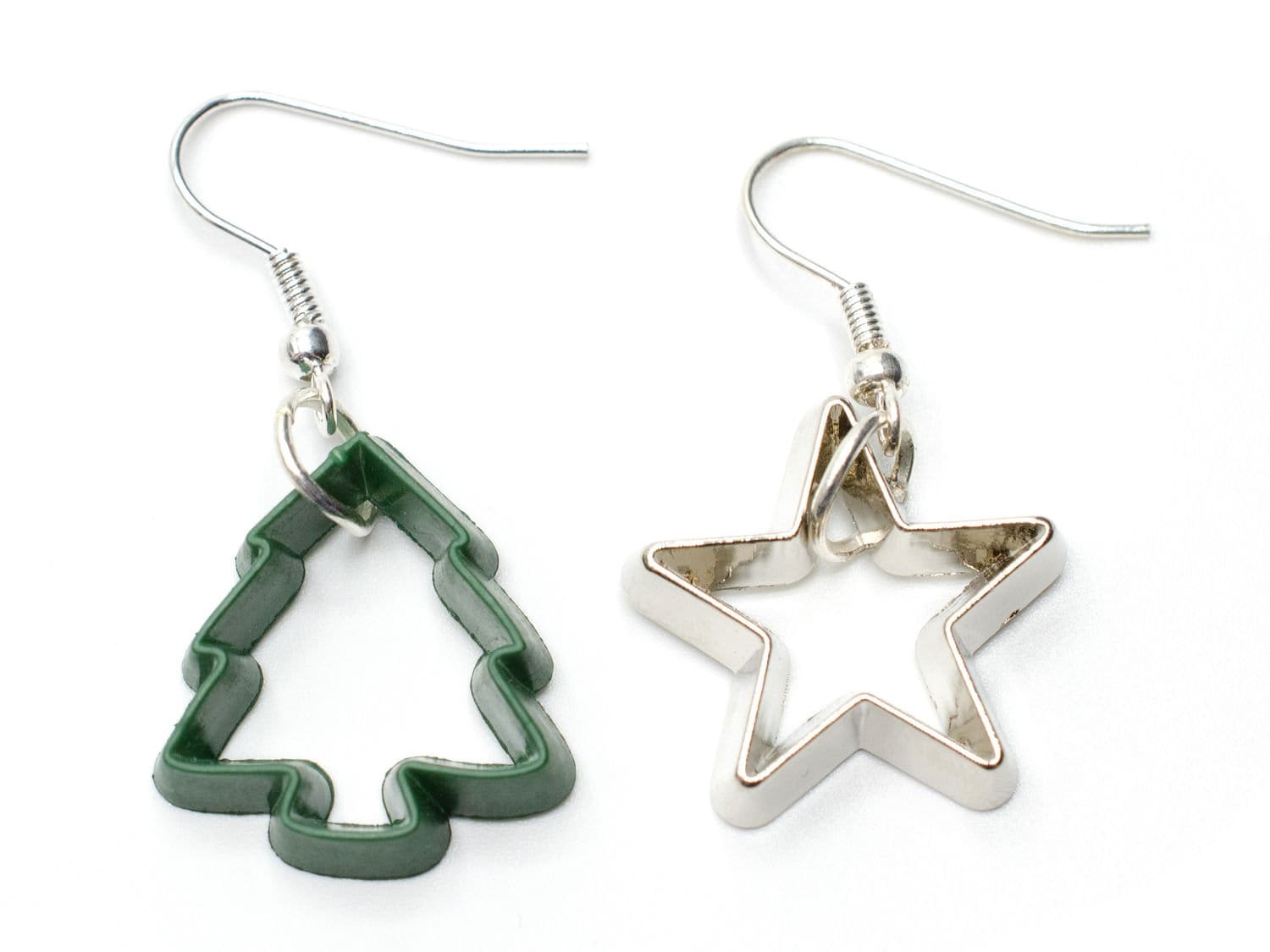 Förmchen Ohrringe Ausstecher Stern Tanne Grün Weihnachten Plätzchen Baum Sterne von Miniblings