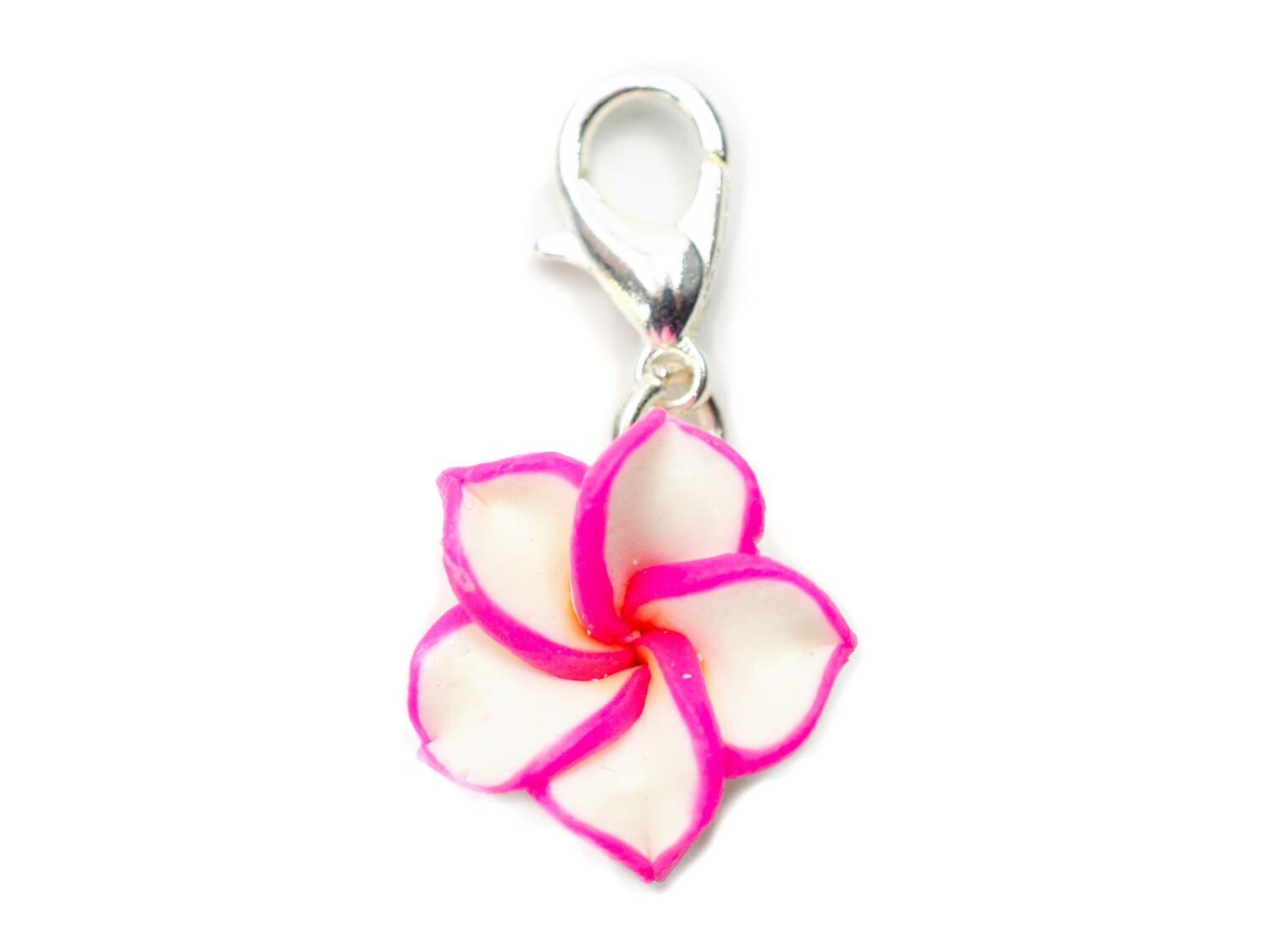 Frangipani Charm Miniblings Zipper Pull Anhänger Blume Blüte Plumeria Pink von Miniblings