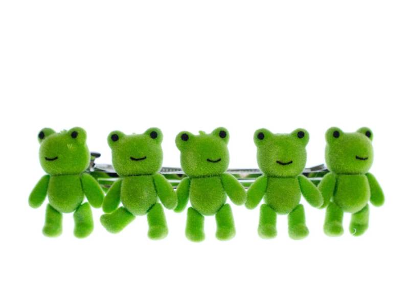 Frosch Haarspange Miniblings Haarklammer Frösche Flock Kröten Kinder Grün von Miniblings