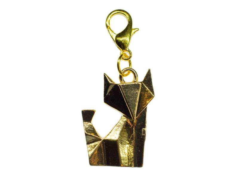 Fuchs Charm Zipper Pull Anhänger Senbazuru Miniblings Tier Katze Origami Golden von Miniblings