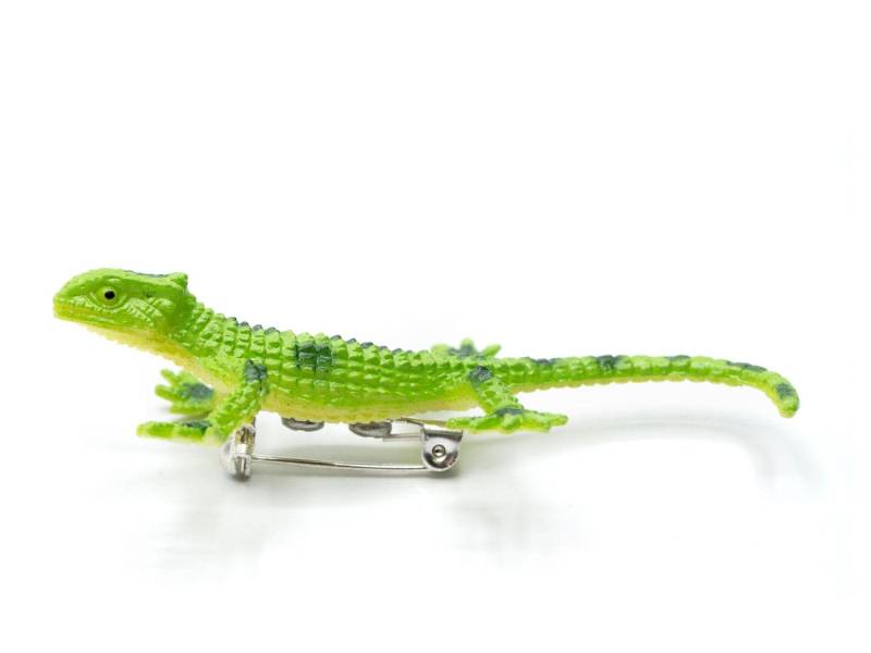 Gecko Brosche Miniblings Anstecknadel Pin Tier Reptilien Dschungel Wüste Grün von Miniblings