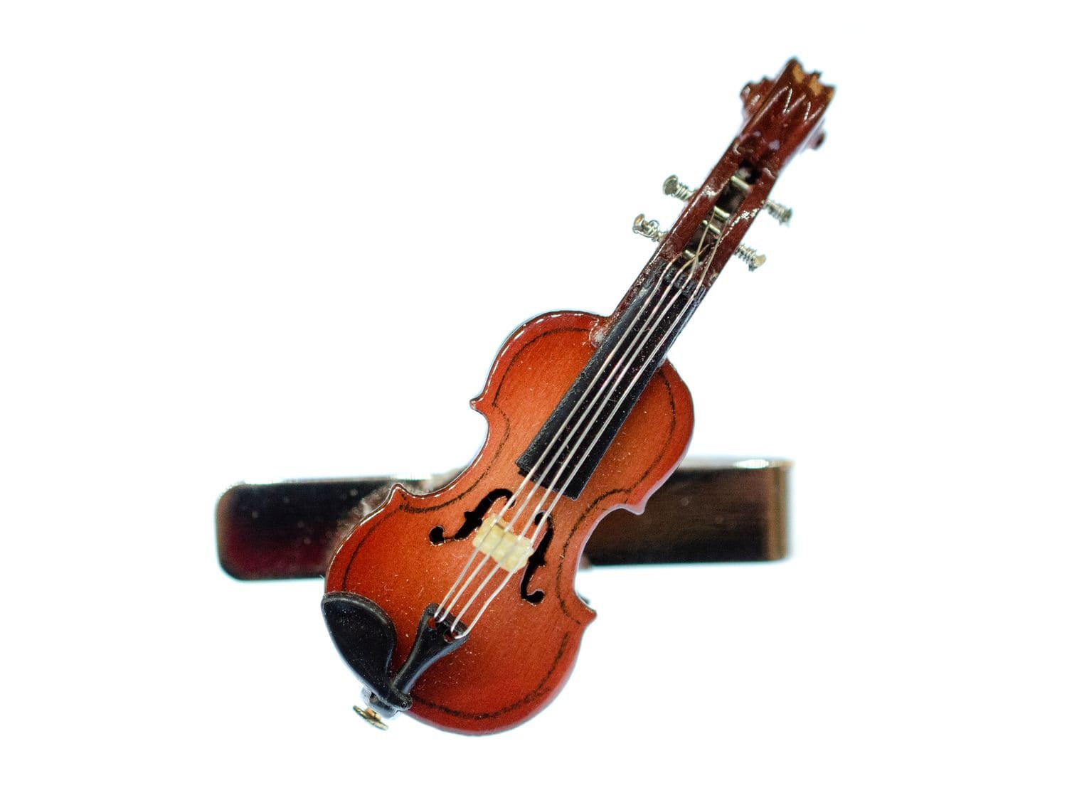 Geige Krawattennadel Krawattenhalter +Box Miniblings Instrument Violine 5cm Holz von Miniblings