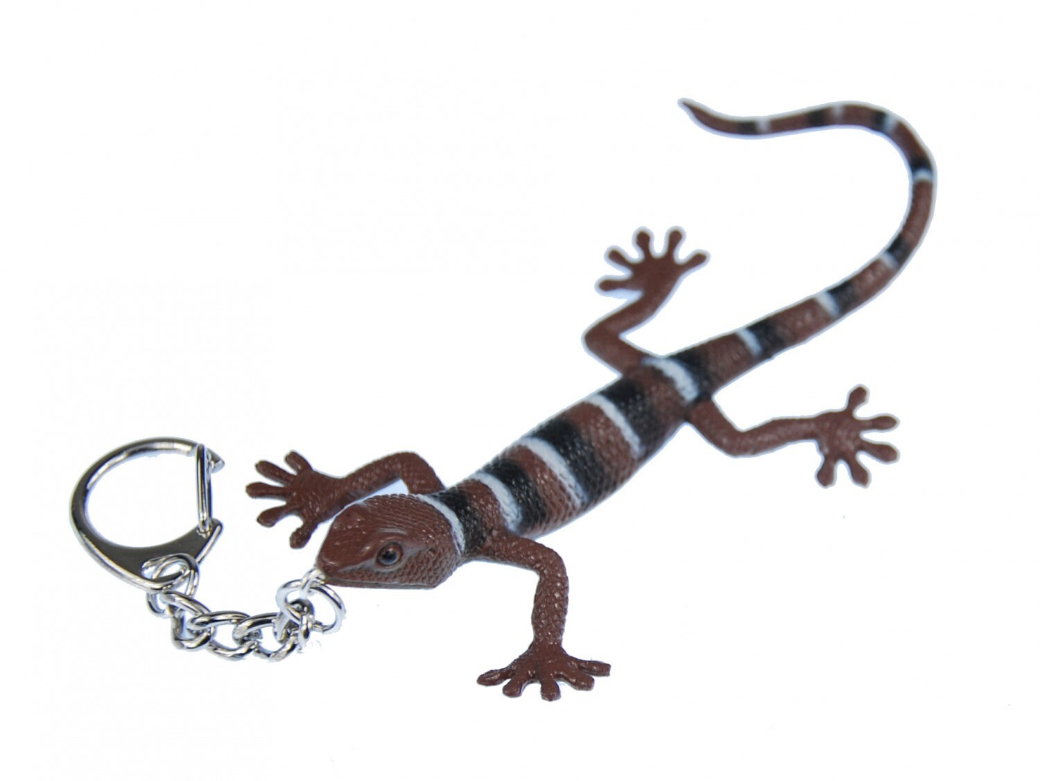 Gekko Schlüsselanhänger Anhänger Salamander Gecko Echse Eidechse Streifen Braun von Miniblings