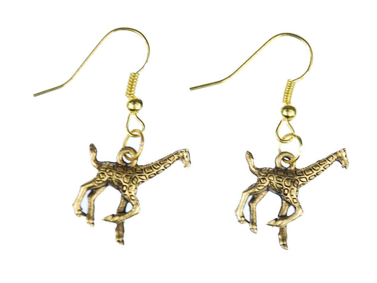 Giraffe Golden Ohrringe Giraffenohrringe Miniblings Afrika Safari Tier Filigran von Miniblings