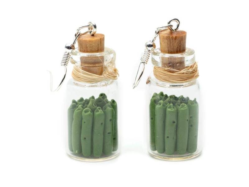 Glas Mit Sauren Gurken Ohrringe Miniblings Hänger Gürkchen Pickels Cornichons von Miniblings