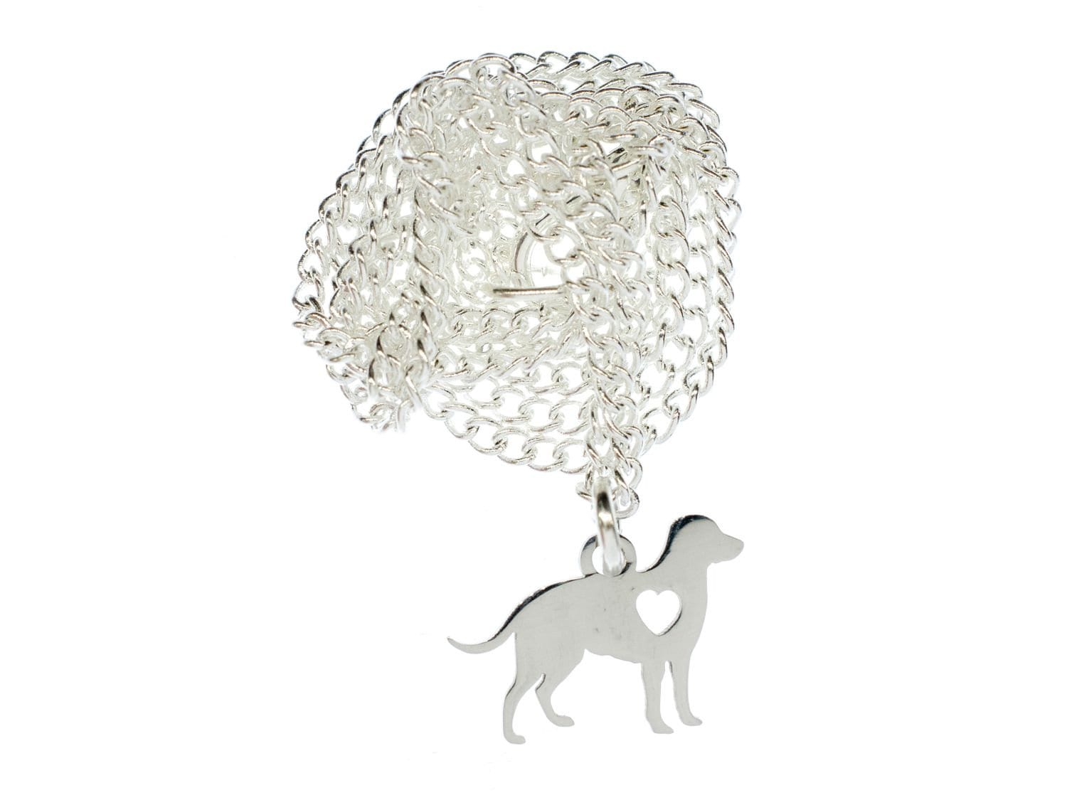 Golden Retriever Kette Halskette Miniblings 45cm Hund Herz Edelstahl Versilbert von Miniblings