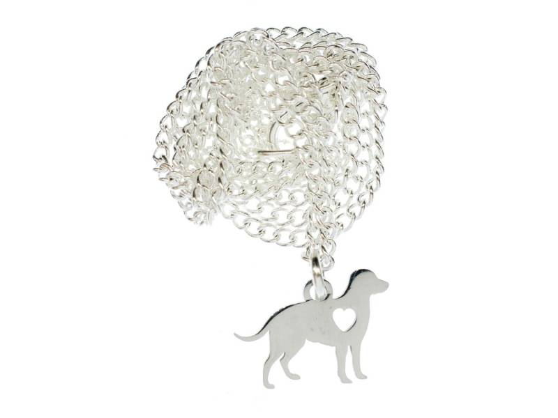 Golden Retriever Kette Halskette Miniblings 45cm Hund Herz Edelstahl Versilbert von Miniblings