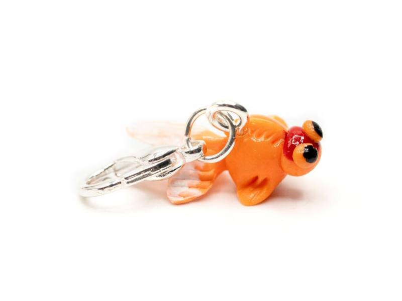 Goldfisch Charm Miniblings Anhänger Koi Fisch Handarbeit Teich Asien Orange von Miniblings