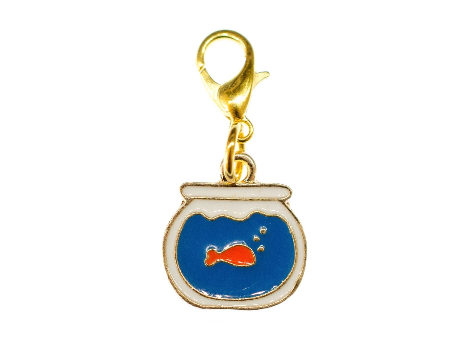 Goldfisch Goldfischglas Charm Miniblings Anhänger Aquarium Fisch Glas Emailliert von Miniblings