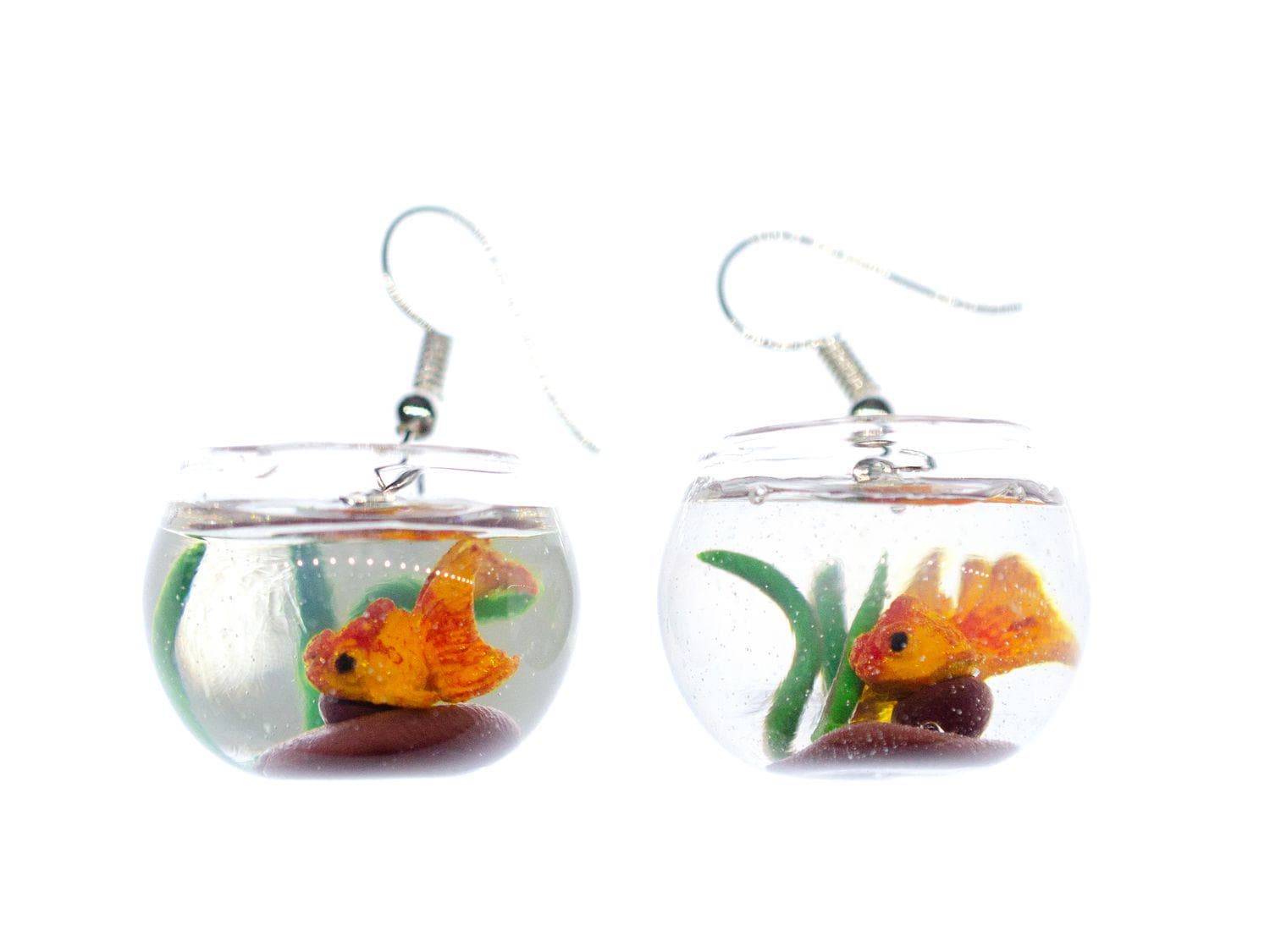 Goldfisch Im Glas Goldfischglas Ohrringe Miniblings Hänger Fisch Koi Aquarium von Miniblings