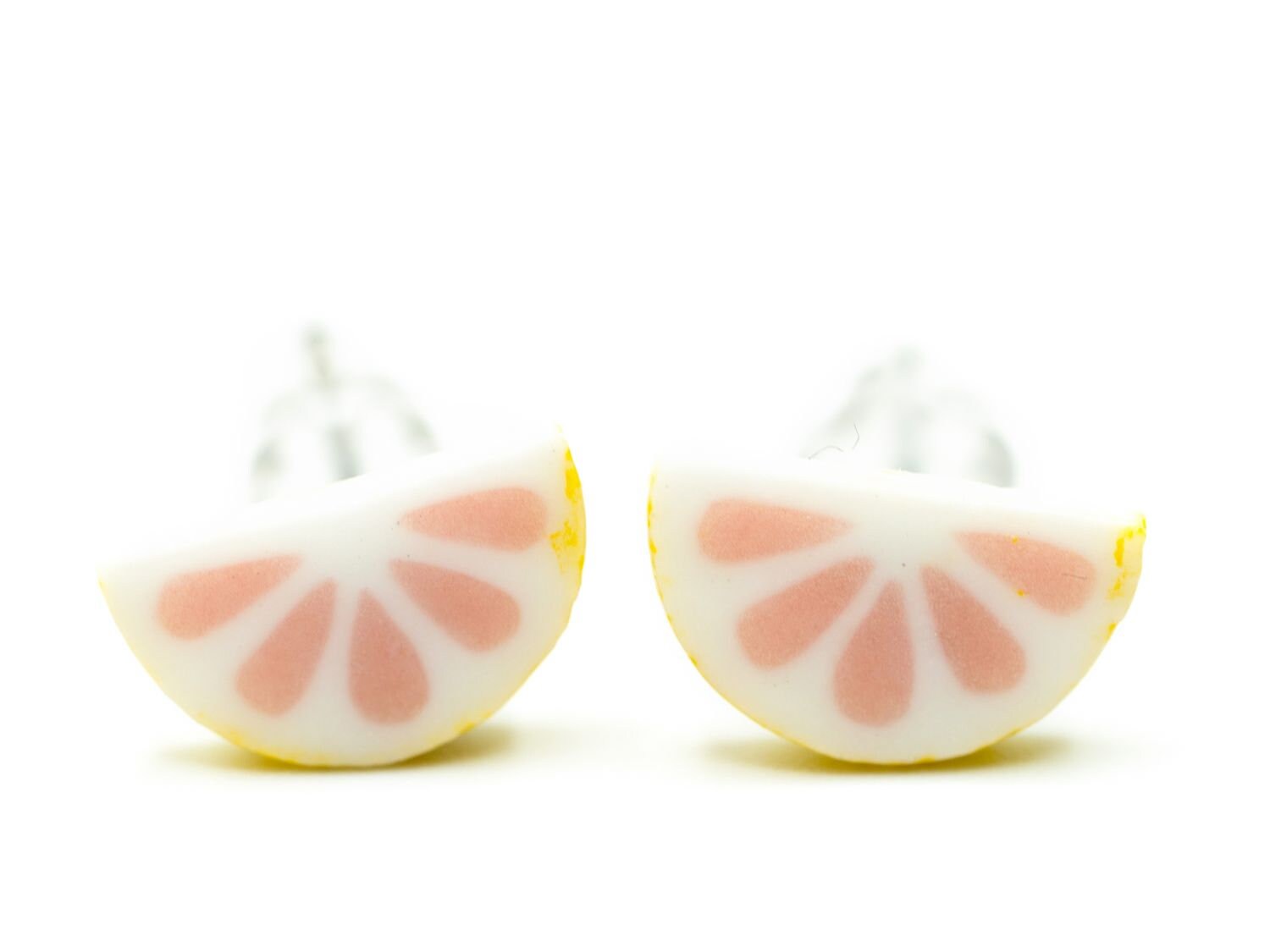 Grapefruit Ohrstecker Miniblings Stecker Orange Sommer Halb Emailliert 6mm von Miniblings