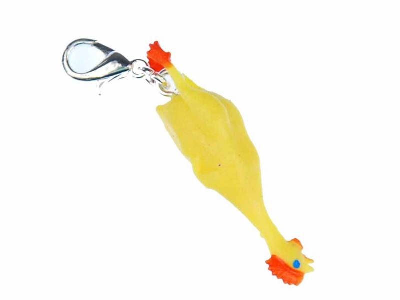 Gummihuhn Huhn Gummi Charm Zipper Pull Anhänger Miniblings Hundespielzeug Gelb von Miniblings